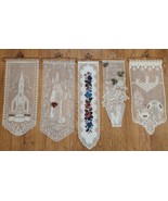 Lace Wall Hanging Santa Church Friends Flowers &amp; Teapot With Hangers 5pc... - £39.32 GBP