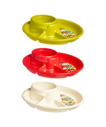 INOMATA BBQ Round Food Tray Dish Dishwasher Safe BPA Free Ivory / Green ... - $31.39