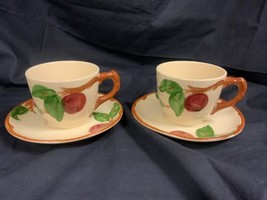 2 Vintage Franciscan Apple Cups and Saucers Made in USA - £10.73 GBP