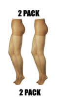 2 Pack Leggs Control Top Womens Size Q Silken Mist  NUDE Pantyhose Enhanced Toe - £10.22 GBP