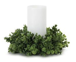 Eucalyptus Candle Ring (Set of 6) 12&quot;D Plastic (fits a 4&quot; candle) - £78.59 GBP