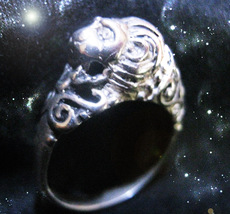 HAUNTED RING MIGHTY LION KING OF WEALTH  & PROTECTION POWER SECRET OOAK MAGICK image 2