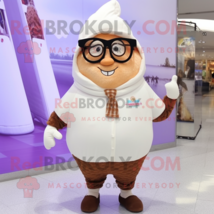 Ice Cream Cone mascot costume character dressed with a Capri Pants and Eyeglasse - £971.01 GBP