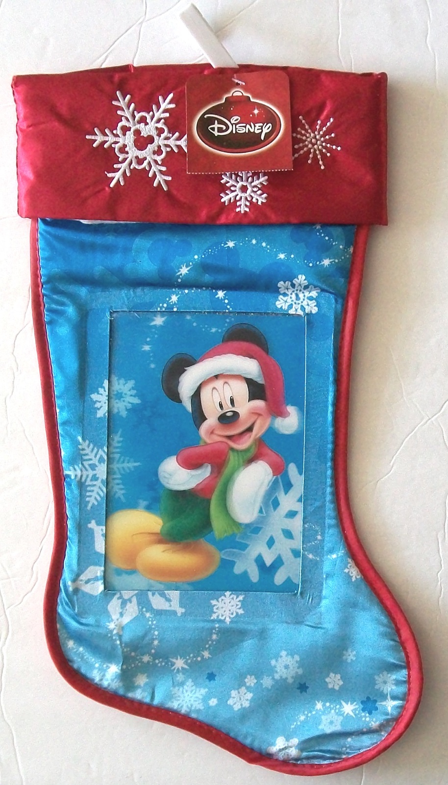 DISNEY ~ One (1) MICKEY MOUSE, 17"x9" Holographic 3D Christmas, 2013 ~ STOCKING - $19.85