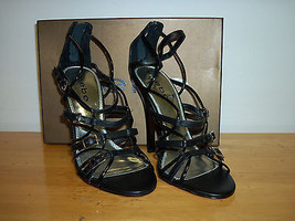 Bebe New Womens Sonora Black Leather Heels 8.5 M Shoes  - $98.01