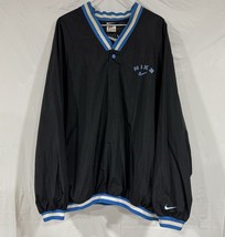 Nike Windbreaker Pullover V-Neck Snap Jacket Vintage Black Blue White Mens XXL - £62.66 GBP