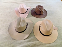 4 Mens Hats Medium Western Mesh Panama Felt Stetson Nicol Mexico New - £93.18 GBP