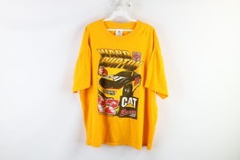 Vintage Y2K 2001 NASCAR Mens XL Spell Out Ward Burton Cat Racing T-Shirt Yellow - £28.44 GBP