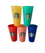 Starbucks Collection of (5) 24oz Various Reusable Cold Cups ,no lids or ... - $9.90