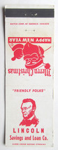 Lincoln Savings and Loan Co. - Cleveland, Ohio 20 Strike Bank Matchbook Cover OH - £1.36 GBP