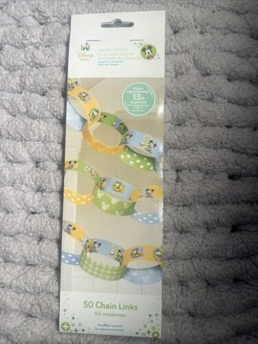 Mickey&#39;s 1st Birthday Disney Mickey Mouse Party Decoration Chain Link Ga... - $8.79