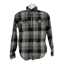 George Men&#39;s Gray Plaid Long Sleeved Casual Button Down Shirt Size Small - $23.38