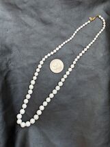 Vintage Miriam Haskell White Glass Bead Necklace Slide Clasp Knotted 28 ... - $1,827.30 MXN
