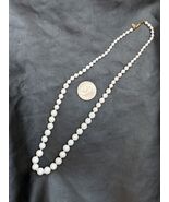 Vintage Miriam Haskell White Glass Bead Necklace Slide Clasp Knotted 28 ... - €85,37 EUR