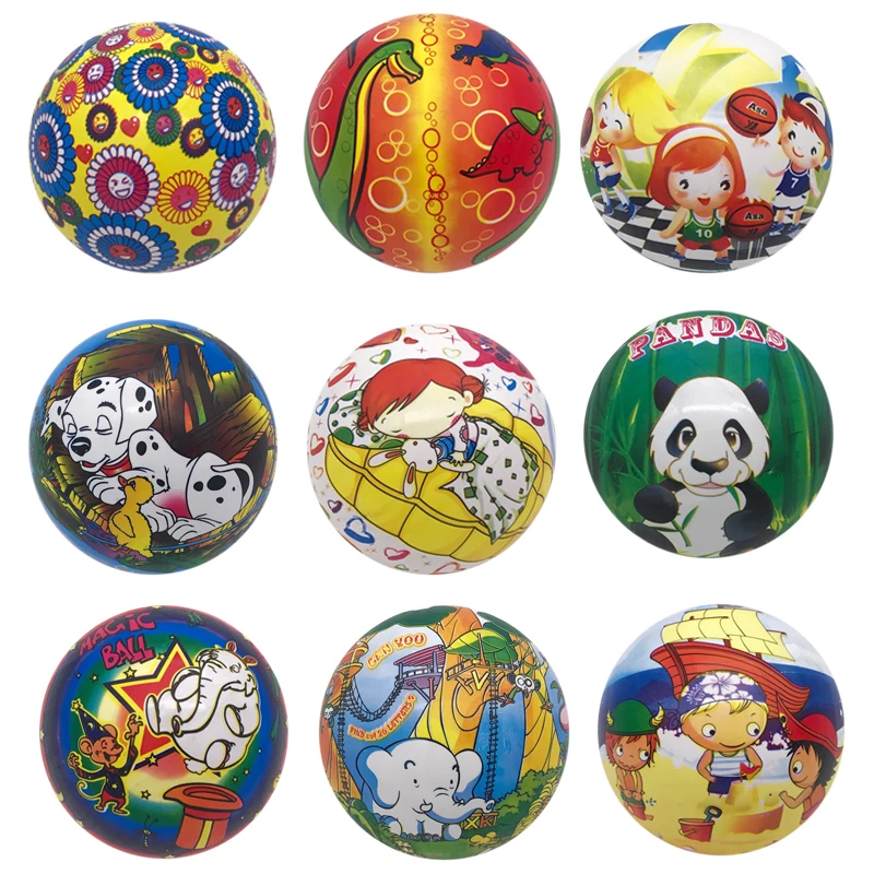 7-Inch Children&#39;s Inflatable Toy Cartoon Ball Baby Rubber Elastic Football - £7.69 GBP