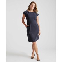 Quince Womens Ultra-Stretch Ponte Cap Sleeve Dress Navy Blue XL - £25.74 GBP