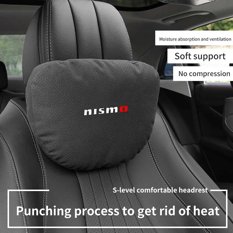 Car Headrest Neck Support Seat Soft Neck Pillow Breathable For Nissan Nismo - £25.73 GBP