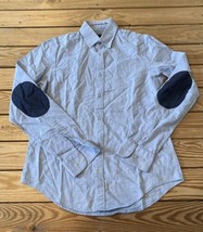 Zara Man Men’s Elbow patch button up Dress shirt size S Grey S2 - £15.45 GBP