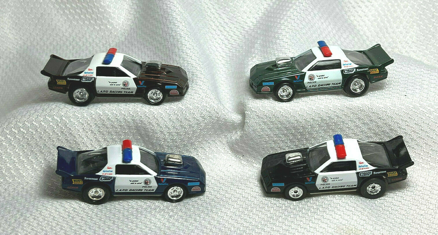 Set of 4 Johnny Lightning 1998 Police Vehicles LAPD Racing Team Diecast Toy Cars - £23.86 GBP