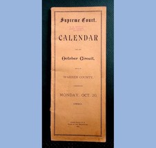 1890 Antique Unused Supreme Court Calendar Book Warren County, Albany Ny,Legal - £98.88 GBP
