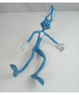Vintage Bendable Blue Easter Bunny Rabbit 10&quot; Bendy Toy Made In Hong Kong - $7.91