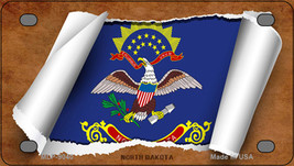 North Dakota Flag Scroll Novelty Mini Metal License Plate Tag - $284.59 MXN