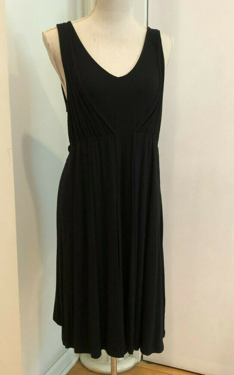 Primary image for Theory Black Jersey Knit Sleeveless Draped Dress Sz Large EUC