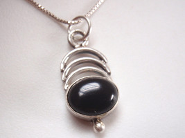 Black Onyx 925 Sterling Silver Pendant Corona Sun Jewelry - £8.65 GBP