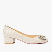 The Foggia Beige Leather Block Heel Pump Women Shoe image 6