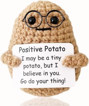Positive Potato Funny Crochet Gifts with Encouragement Card for Cheer Up Birthda - £17.84 GBP