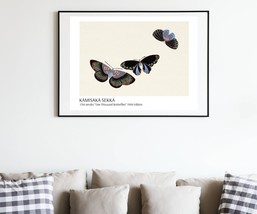Three Black Butterflies Japanese Wall Art Poster Print 30 x 22 in - £31.41 GBP