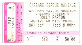 Dolly Parton Concert Ticket Stub Septembre 11 1993 Atlantique Ville Neuf Maillot - £26.78 GBP