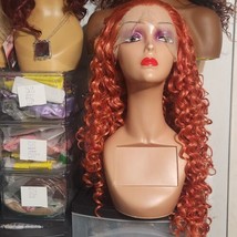 Iwonawig Long Curly Reddish Blonde Heat Friendly Wig - Size: 7.87 x 7.87 x 1.97&quot; - £34.25 GBP
