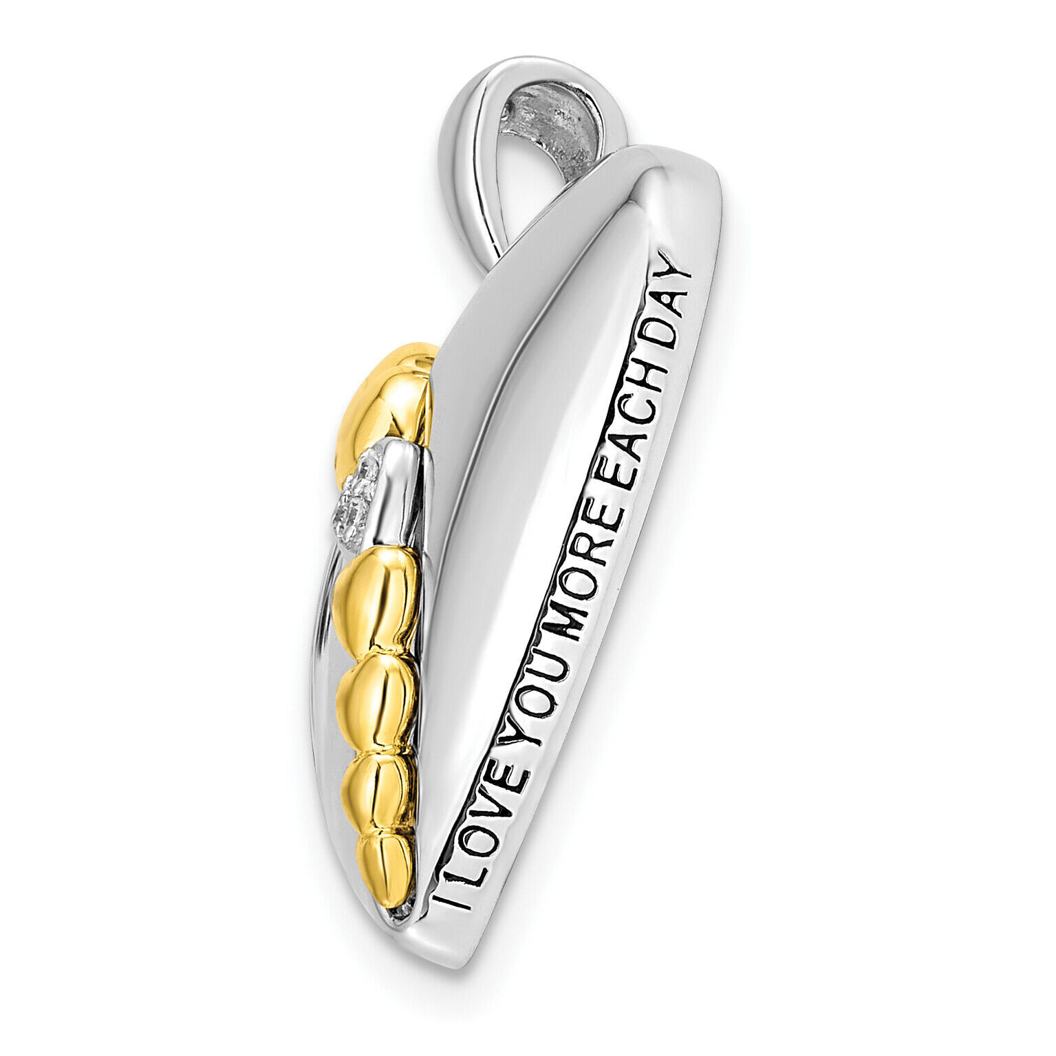 Sentimental Expressions Silver Rhodium and Gold-plated CZ I Love You More Each D Item image 6