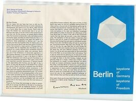 Berlin Keystone Germany Brochure John F Kennedy Seattle Century 21 Expos... - $47.52