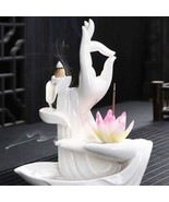 Nirvana Incense Burner Statue with Lotus | Buddha Hand Fengshui Home Dec... - $79.00