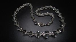 Antique ART DECO Roaring 1920s Flapper Graduated Crystal Bead Necklace 16.5&quot; NB3 - £37.89 GBP