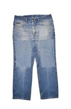 Vintage Lee Jeans Mens 36x28 Medium Wash Denim Distressed Repaired Strai... - $43.48