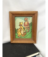 vintage folk art painting oil boy and girl country  Nursery Jack And Jill - £20.44 GBP