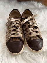 Michael Kors brown sneakers leather with cloth size 9.5 - $44.55