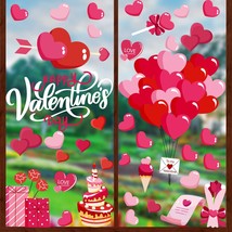 120Pcs ValentineS Day Window Clings, Red Heart Window Stickers For Valen... - £9.47 GBP