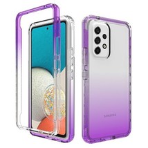Two-Tone Transparent Shockproof Case Cover PURPLE For Samsung A53 5G - £6.05 GBP