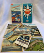 Vtg NY &amp; NJ Postcard Crusing Guide Map Lot Topographical Scenery Attractions - £23.93 GBP