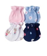 Gerber Baby Girl Mittens, Size 0-3M, Qty 4, Flower, Cat, Polka Dots - $7.95