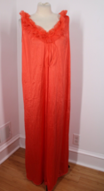 Vtg 70s Vassarette Munsingwear M Orange Chiffon Ruffle Nylon Nightgown D... - $75.99