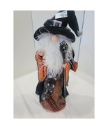 New Halloween Spooky Village Wizard Gnome Welcome Greeter 21.5&quot; tall - $31.52 CAD