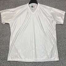 Vintage Football Jersey Shirt Men XL White Plain Blank Short Sleeve V-Ne... - $40.31 CAD