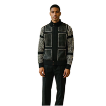 Men's Fancy European Sweater Jacket By Silversilk Fashionable 11012 Black image 4