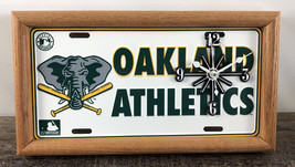 Vintage Oakland Athletics License Plate Clock Green White Elephant - 13&quot; x 7&quot; - £23.29 GBP