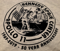 Kennedy Space Center Apollo 11 Anniversary 1969-2019 Grayish 50th T-Shirt L New - £11.87 GBP